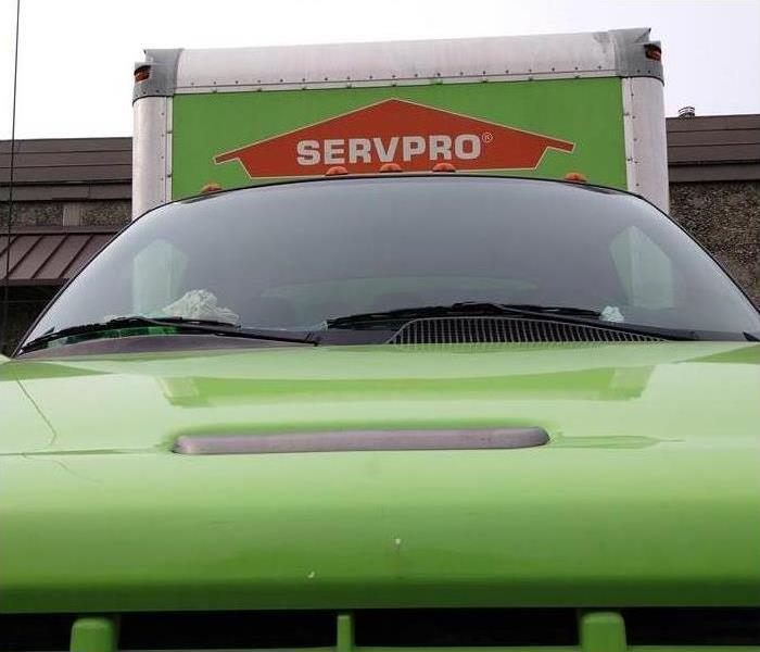 Green SERVPRO truck